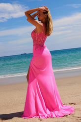 Nox Anabel H-1670 Sparkle Satin Formal Prom Gown